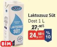 DOST LAKTOZSUZ SÜT